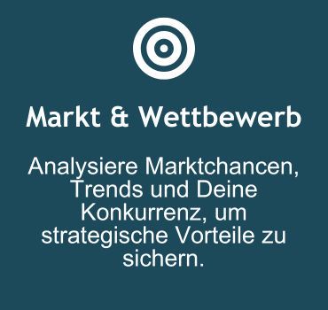 Markt & Wettbewerb: Analysiere Marktchancen, Trends und Deine Konkurrenz, um strategische Vorteile zu sichern.